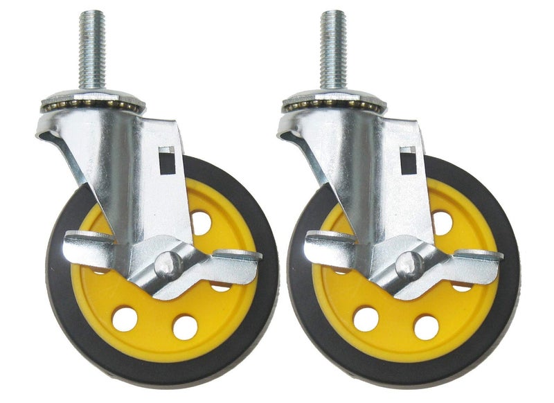 Rock-N-Roller Caster with Brake 4" x 1" 2-Pack for R2 & R6 Multi-Carts